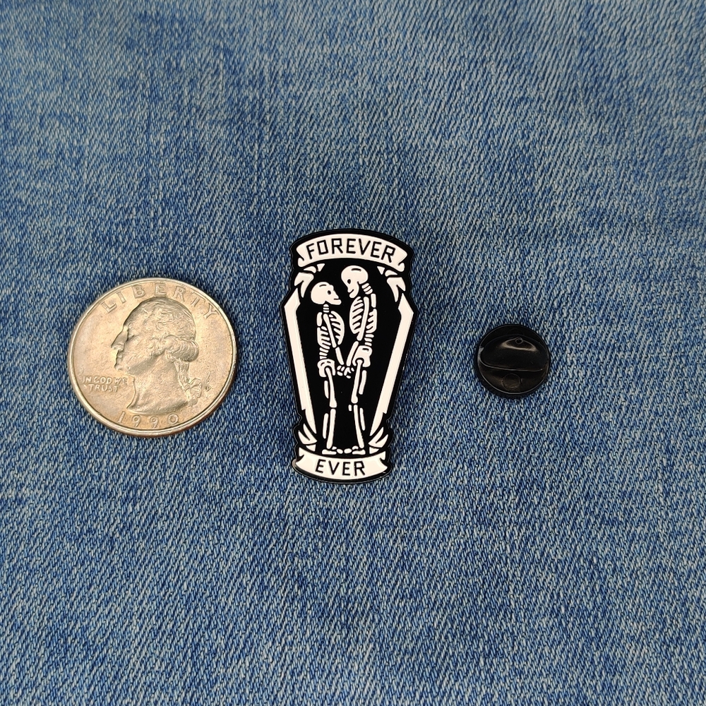 Together Forever Skeleton Enamel Pin - Picture 3 of 4